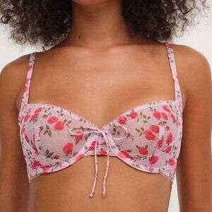 *NEW w/ Tags* For Love & Lemons Lottie Pink Underwire Bra - Size XS
